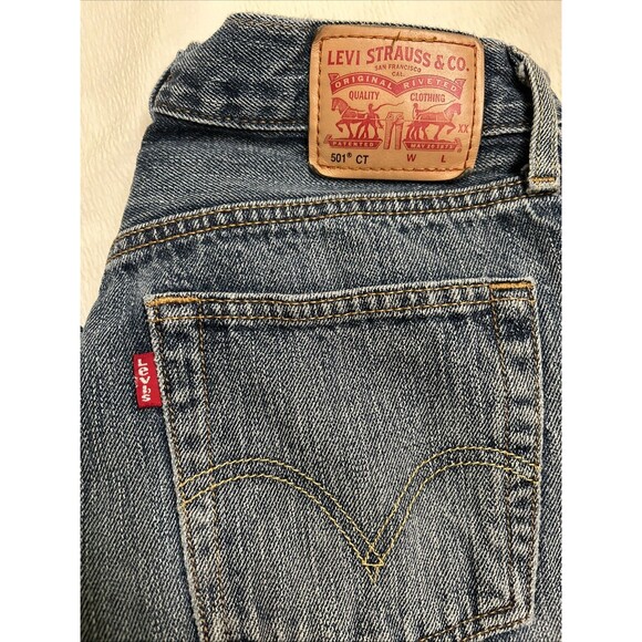 Levis 501 CT Jeans Mens 30x34 Customized Tapered Button Fly Medium Wash - Picture 2 of 10